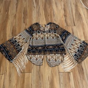 Patterned Fringe long sleeve